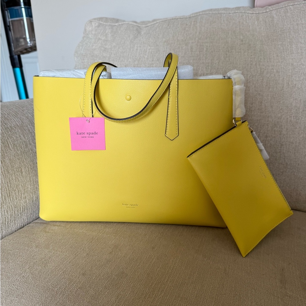 Kate Spade Sunny Yellow Tote with Matching Pouch